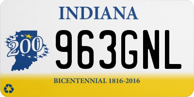 IN license plate 963GNL
