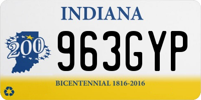 IN license plate 963GYP