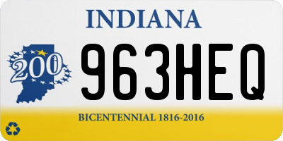 IN license plate 963HEQ