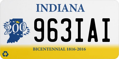 IN license plate 963IAI