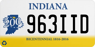 IN license plate 963IID