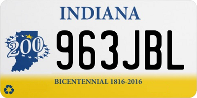 IN license plate 963JBL