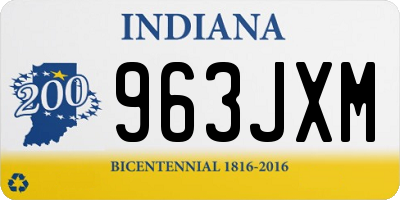 IN license plate 963JXM