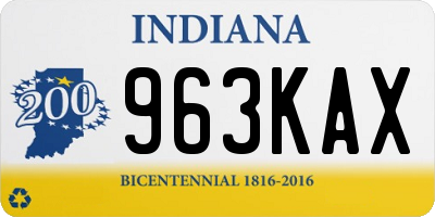 IN license plate 963KAX