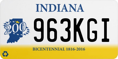 IN license plate 963KGI