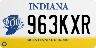 IN license plate 963KXR