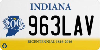 IN license plate 963LAV