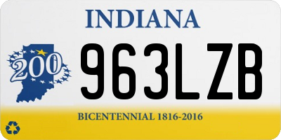 IN license plate 963LZB