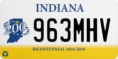 IN license plate 963MHV