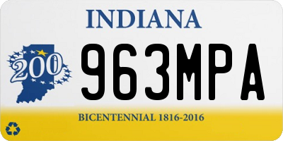 IN license plate 963MPA