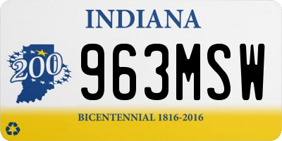 IN license plate 963MSW