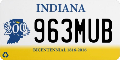 IN license plate 963MUB
