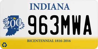 IN license plate 963MWA