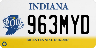 IN license plate 963MYD