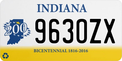 IN license plate 963OZX