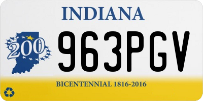 IN license plate 963PGV