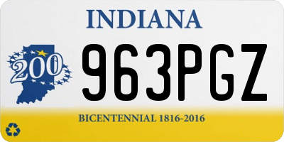IN license plate 963PGZ