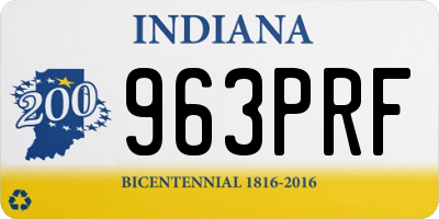IN license plate 963PRF