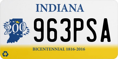 IN license plate 963PSA