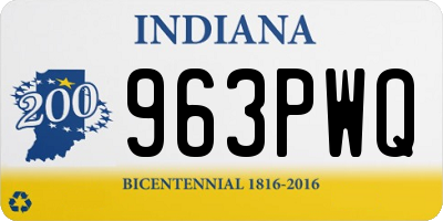IN license plate 963PWQ