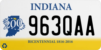 IN license plate 963QAA