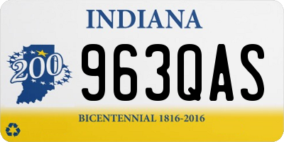 IN license plate 963QAS