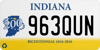 IN license plate 963QUN