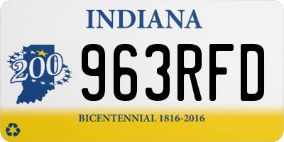 IN license plate 963RFD