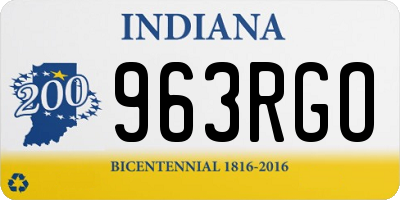 IN license plate 963RGO