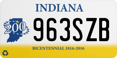 IN license plate 963SZB