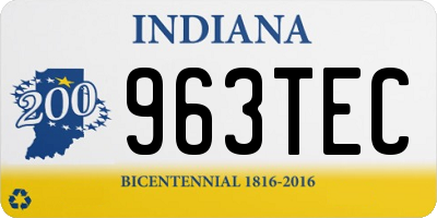 IN license plate 963TEC