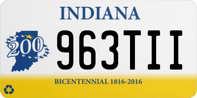 IN license plate 963TII