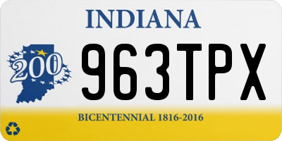 IN license plate 963TPX
