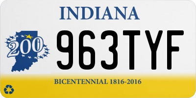 IN license plate 963TYF