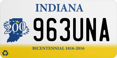 IN license plate 963UNA
