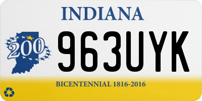 IN license plate 963UYK