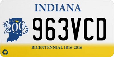 IN license plate 963VCD