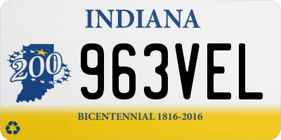 IN license plate 963VEL