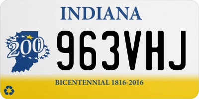 IN license plate 963VHJ