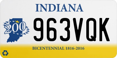 IN license plate 963VQK