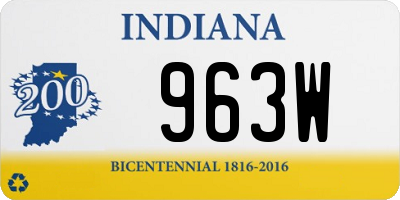 IN license plate 963W