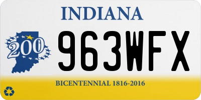 IN license plate 963WFX