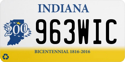 IN license plate 963WIC