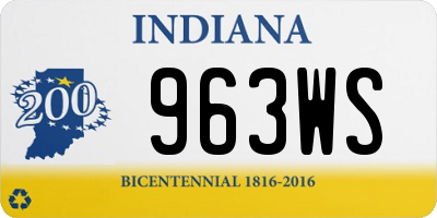 IN license plate 963WS