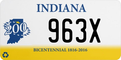 IN license plate 963X