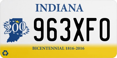 IN license plate 963XFO