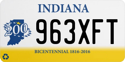 IN license plate 963XFT