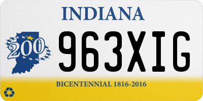 IN license plate 963XIG