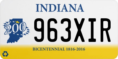 IN license plate 963XIR