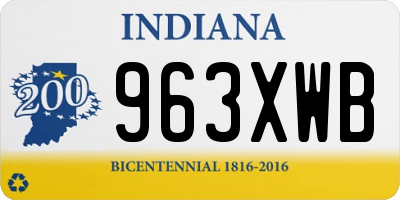 IN license plate 963XWB